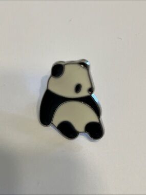 Cute Panda Enamel Pin - Black & White